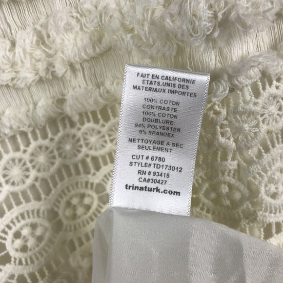 Stow Sleeveless Tiered Fringe Lace Sheath Dress Size 2