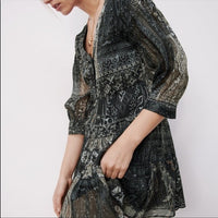 Paisley Bohemian Mini Dress‎