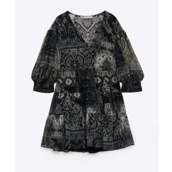Paisley Bohemian Mini Dress‎