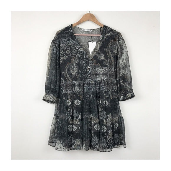 Paisley Bohemian Mini Dress‎