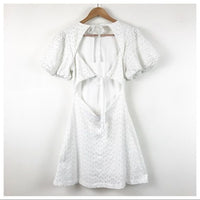 Apricot Rose Eyelet Mini Dress in White Size XS