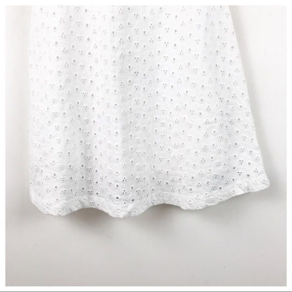 Apricot Rose Eyelet Mini Dress in White Size XS