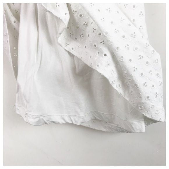 Apricot Rose Eyelet Mini Dress in White Size XS