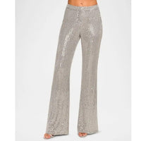 Olivian Sequin Straight-Leg Pants
