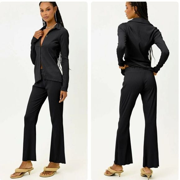 Black Joey Plisse Pant Size Small