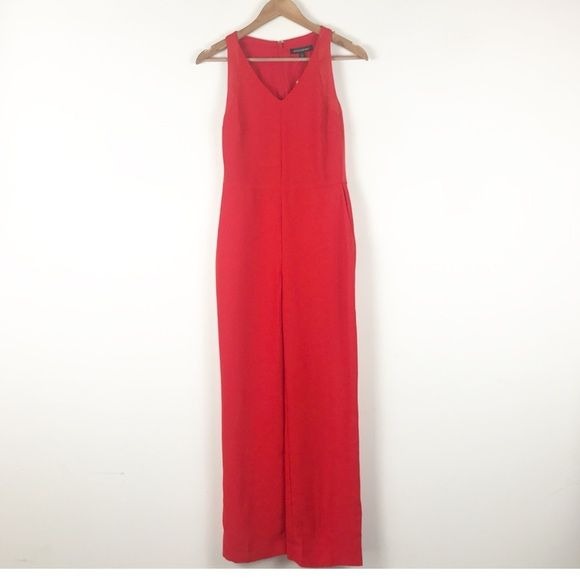 NWT V-Neck Sleeveless Red Jumpsuit Size 00P