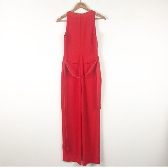 NWT V-Neck Sleeveless Red Jumpsuit Size 00P