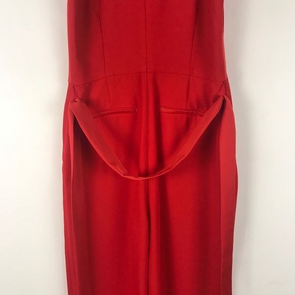 NWT V-Neck Sleeveless Red Jumpsuit Size 00P