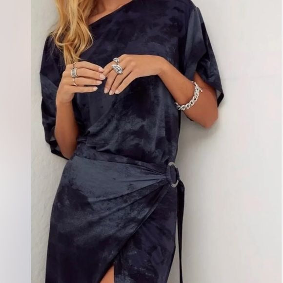 Alyssa Long Sleeve Wrap Tie Dye Maxi Dress Size Medium