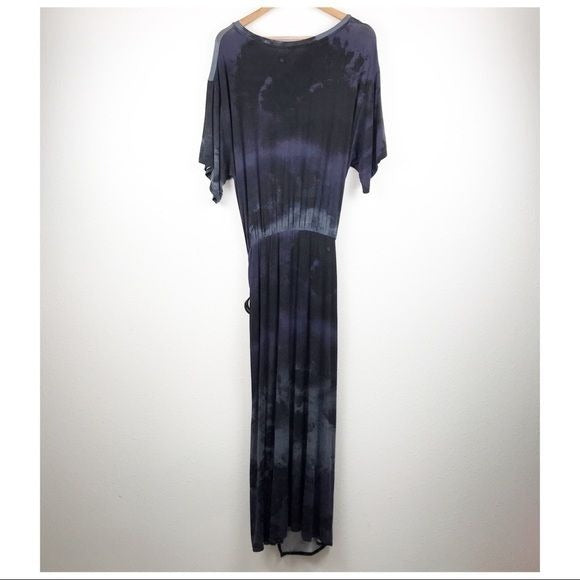 Alyssa Long Sleeve Wrap Tie Dye Maxi Dress Size Medium