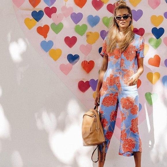 Saint Tropez Luma Floral Jumpsuit - 8/US Small