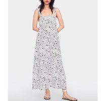 White Floral Bow Tie Maxi Dress Size XS