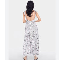 White Floral Bow Tie Maxi Dress Size XS