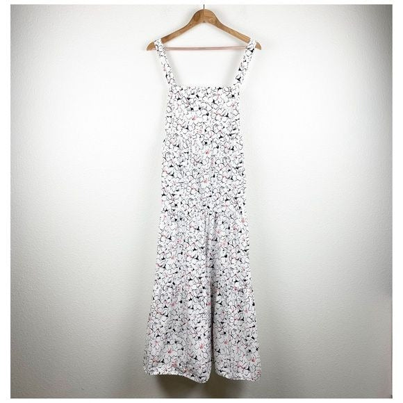 White Floral Bow Tie Maxi Dress Size XS