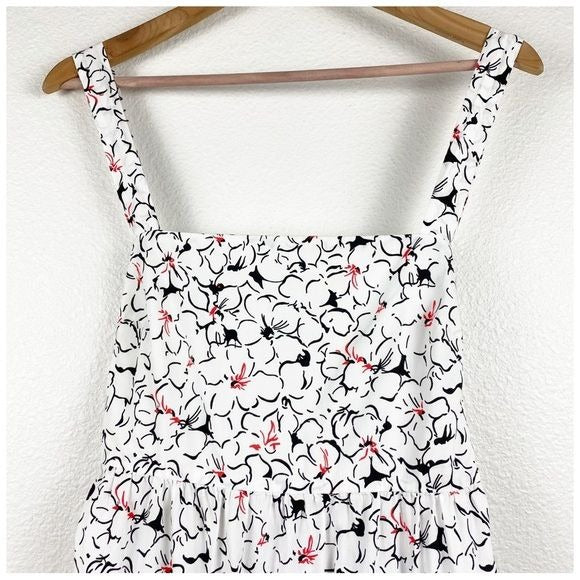 White Floral Bow Tie Maxi Dress Size XS