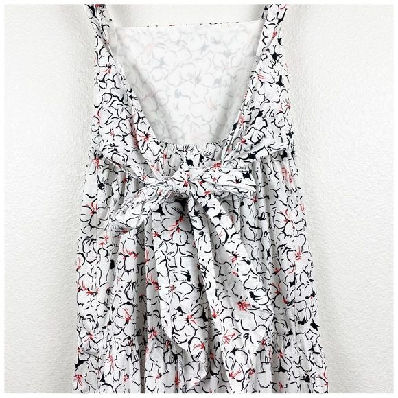 White Floral Bow Tie Maxi Dress Size XS