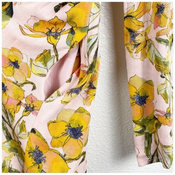 Tegan Printed Floral Pleated Dress Size 4