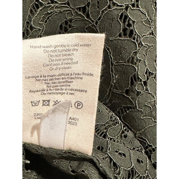 Jenica Lace Button Down Blouse in Army - Medium