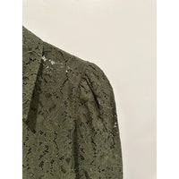 Jenica Lace Button Down Blouse in Army - Medium