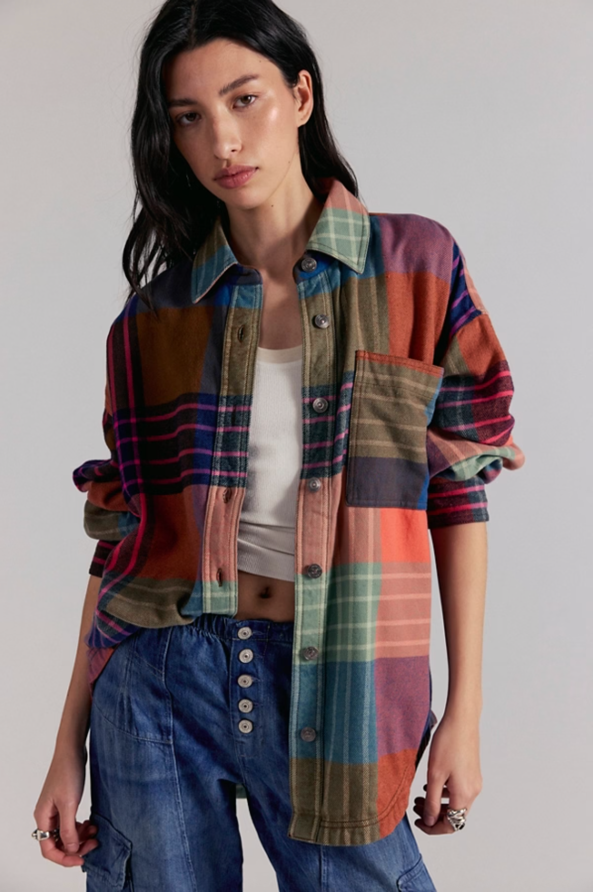 Ashley Plaid Shirt in Ginger Combo