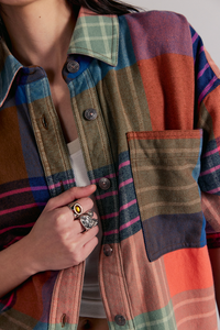 Ashley Plaid Shirt in Ginger Combo