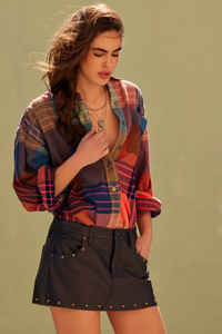 Ashley Plaid Shirt in Ginger Combo