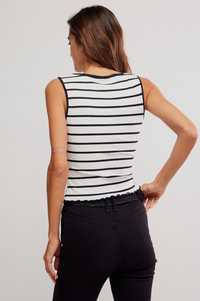 Tilly Striped Tank in Black/White Combo