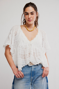 In Your Dreams Lace Top in Clean Ivory