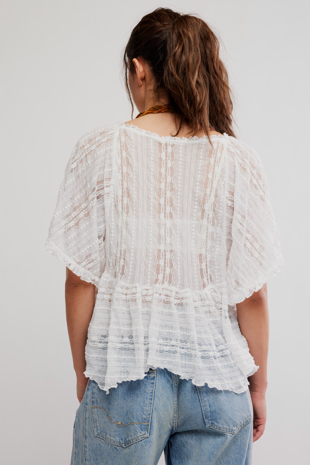 In Your Dreams Lace Top in Clean Ivory