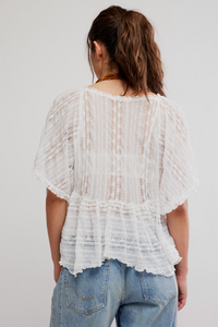 In Your Dreams Lace Top in Clean Ivory