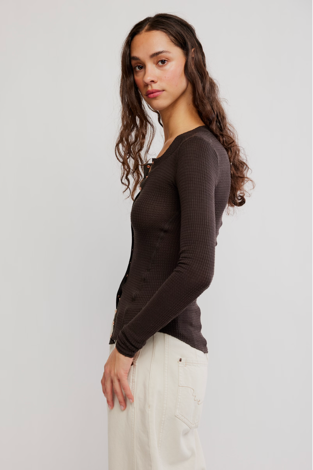 Going Places Cardi in Deep Fudge