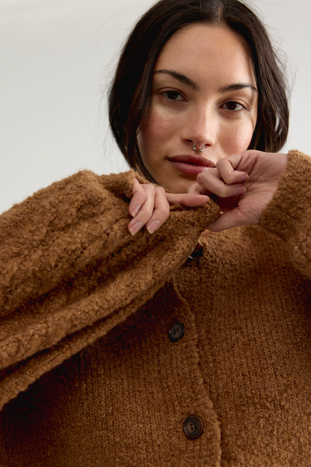 Thistle Cardi in Macadamia