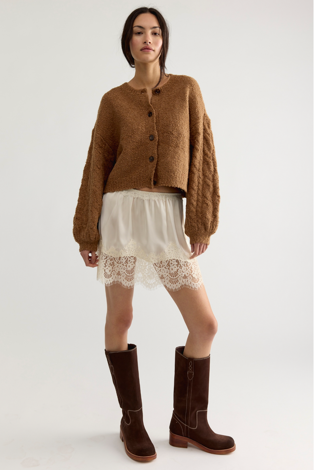 Thistle Cardi in Macadamia