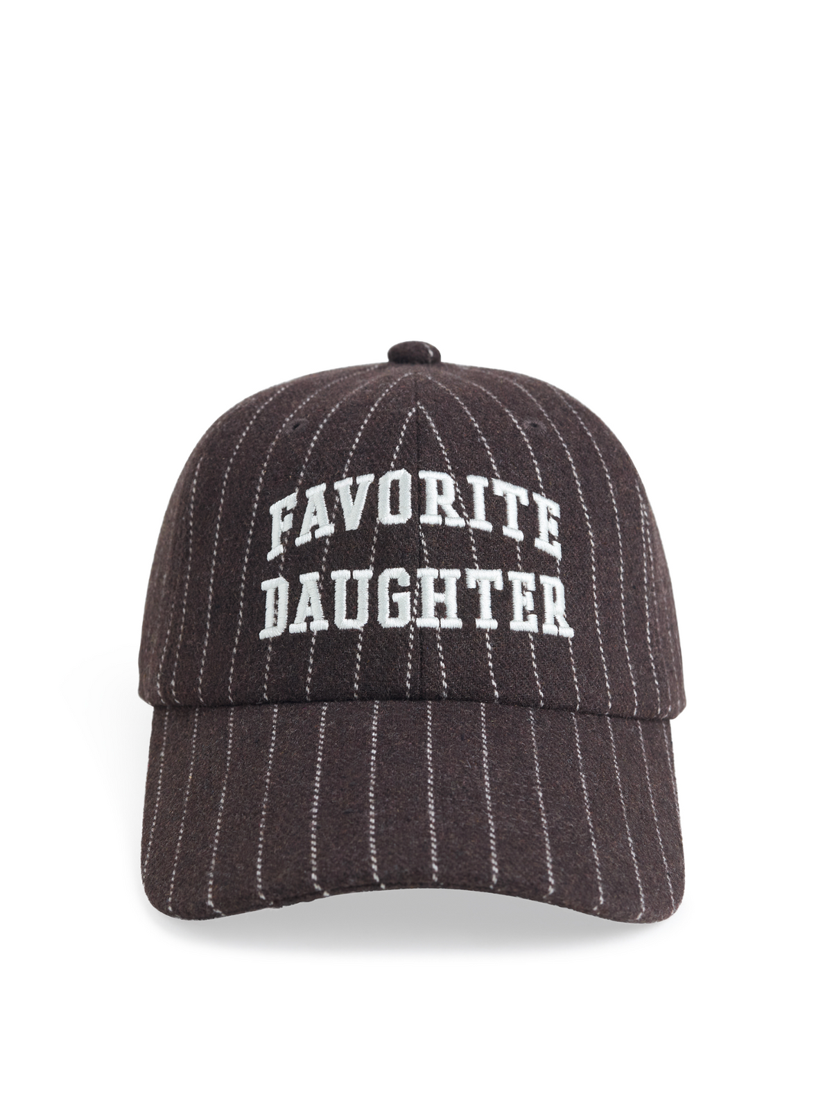 The Wool Stripe Baseball Hat in Ganache