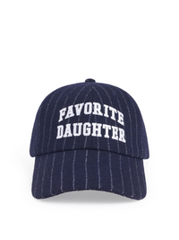 The Wool Stripe Baseball Hat in Midnight