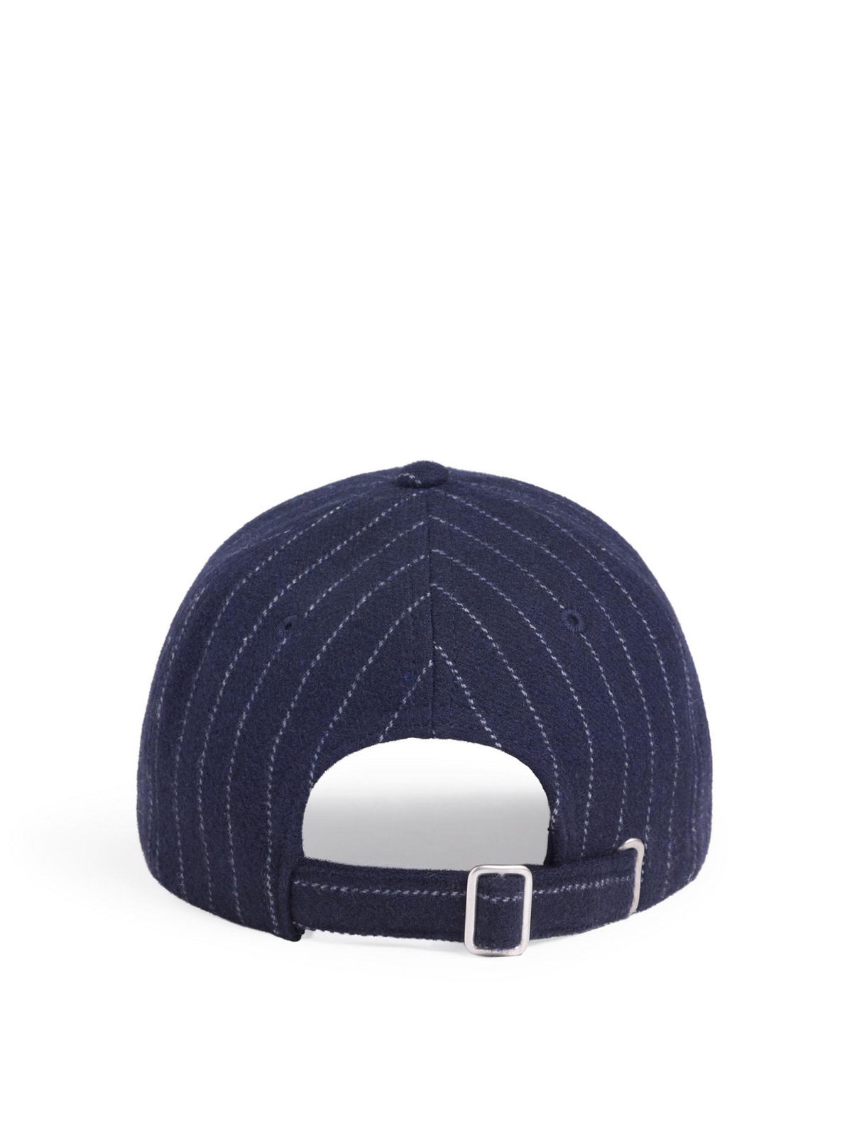 The Wool Stripe Baseball Hat in Midnight