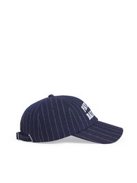 The Wool Stripe Baseball Hat in Midnight