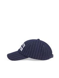 The Wool Stripe Baseball Hat in Midnight