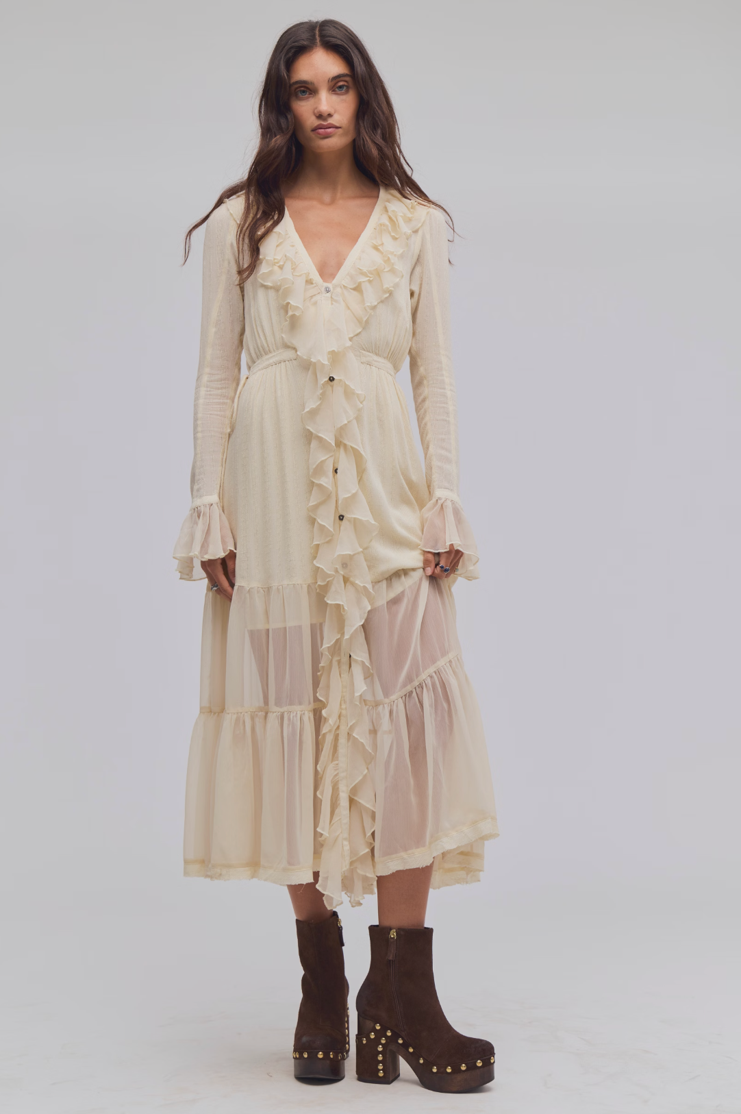 Isla Midi Dress in Tea