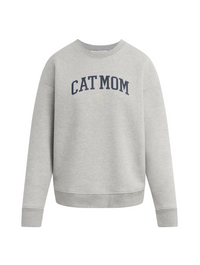The Cat Mom Sweatshirt in Heather Grey/Navy