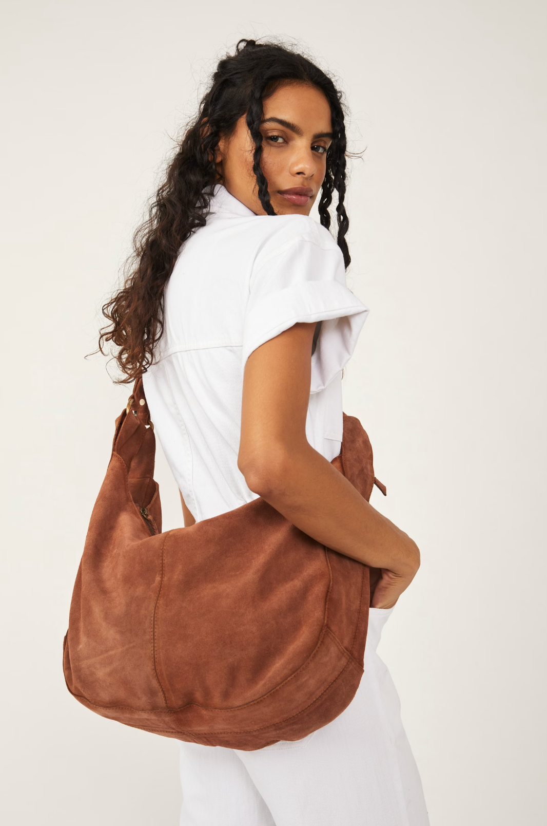 Roma Suede Tote in Rust