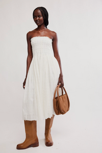 Raven Solid Convertible Maxi Skirt in Ivory