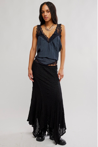 Bella Lace Mermaid Skirt in Black