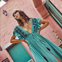 Bali Will Wait For You Embroidered Midi Dress Size XS