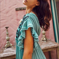 Bali Will Wait For You Embroidered Midi Dress Size XS
