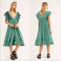 Bali Will Wait For You Embroidered Midi Dress Size XS