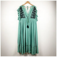 Bali Will Wait For You Embroidered Midi Dress Size XS