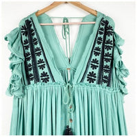 Bali Will Wait For You Embroidered Midi Dress Size XS