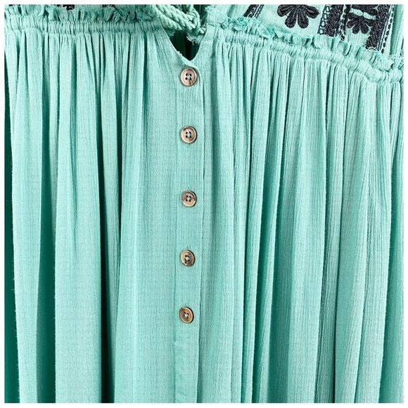 Bali Will Wait For You Embroidered Midi Dress Size XS