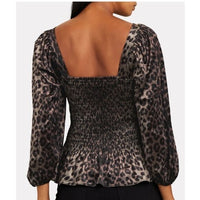 Adelina Blouse in Velvet Leopard Size XS